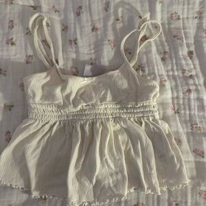 Coquette Urban Outfitters white crop top